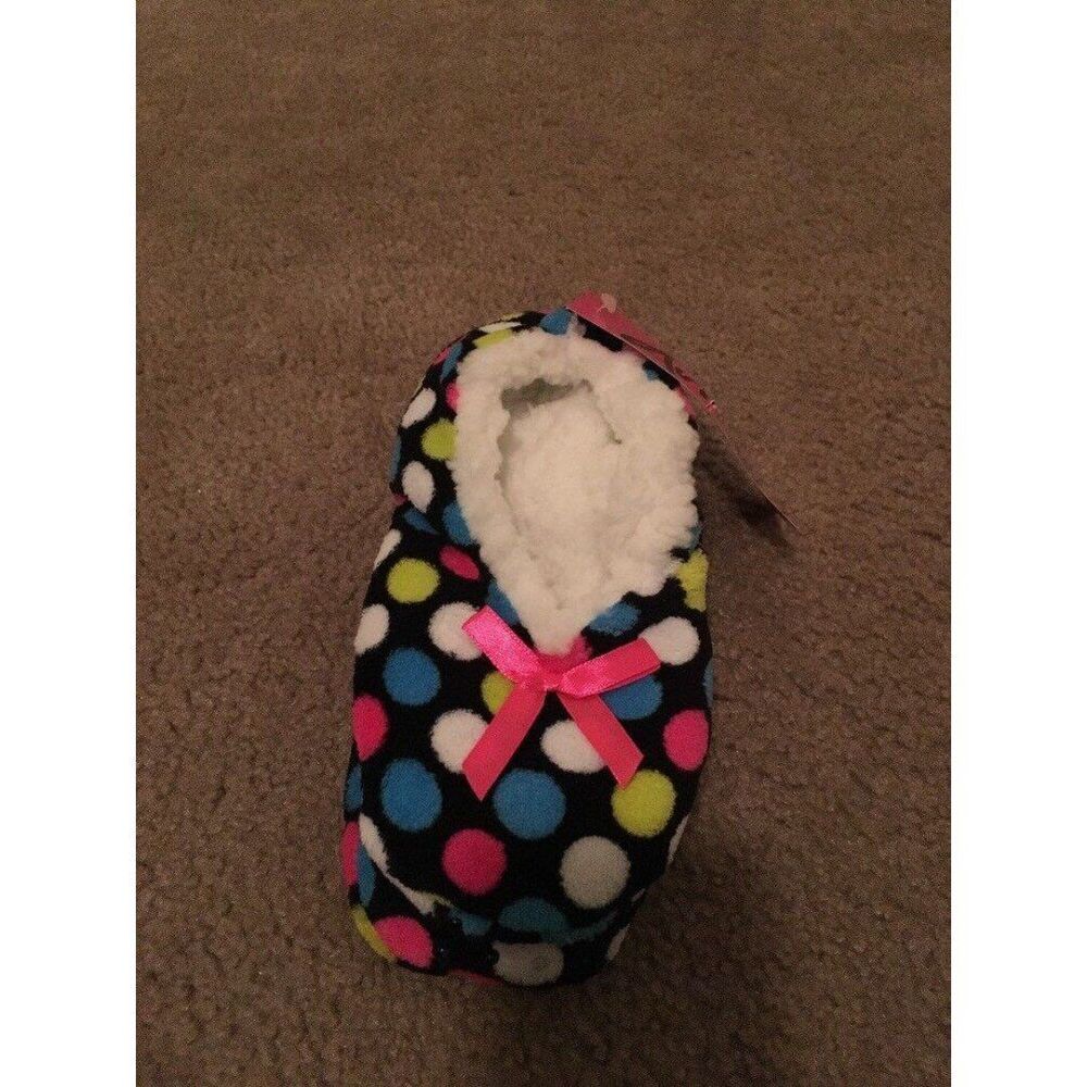 Aviva Women’s Polka Dot Sherpa Lined Slipper Socks 1-Pair One Size